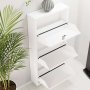 HANAH HOME Ormar za cipele Locking 3 Piece Metal White - slika 5