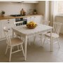 HANAH HOME Produžni set trpezarijskih stolova i stolica (5 komada) Lidya White - slika 1
