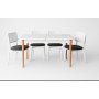HANAH HOME Produžni set trpezarijskih stolova i stolica (5 komada) Lina Wood White Black - slika 1