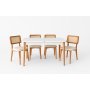 HANAH HOME Produžni set trpezarijskih stolova i stolica (5 komada) Natura Wood White Hrast - slika 2
