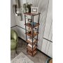 HANAH HOME Polica za knjige Bookcase 6 Tiers Square Walnut - slika 3