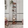 HANAH HOME Polica za knjige Bookcase 6 Layer Round Walnut - slika 2