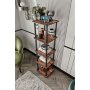HANAH HOME Polica za knjige Bookcase 5 Tiers Square Walnut - slika 3