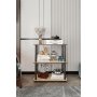 HANAH HOME Polica za knjige Bookcase 3 Tiers Rect Hrast - slika 2