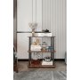 HANAH HOME Polica za knjige Bookcase 3 Tiers Rect Walnut - slika 3
