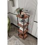 HANAH HOME Polica za knjige Bookcase 4 Tiers Square Walnut - slika 3