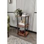 HANAH HOME Polica za knjige Bookcase 3 Tiers Square Walnut - slika 1