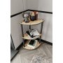 HANAH HOME Polica za knjige Bookcase 3 Tiers Corner Hrast - slika 2