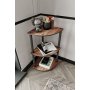 HANAH HOME Polica za knjige Bookcase 3 Tiers Corner Walnut - slika 2