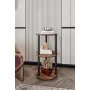 HANAH HOME Polica za knjige Bookshelf 3 Layer Round Walnut - slika 2