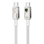 LINKOM Swift Fast charging braided data cable 1.2MC36 65W(C-C) beli - slika 1