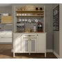 HANAH HOME Višenamenska vitrina za kafe Krem Hrast Bela FRN 21027 1 - slika 1