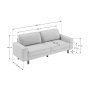 Atelier del Sofa Sofa sa 3 sedišta Sparrow 3 Fog Grey Walnut - slika 4