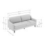 Atelier del Sofa Sofa sa 3 sedišta Robin 3 Salmon Walnut - slika 1