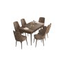 HANAH HOME Set Trpezarijski sto i 6 stolica Are, Braon - slika 2