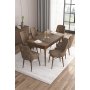 HANAH HOME Set Trpezarijski sto i 6 stolica Are, Braon - slika 1