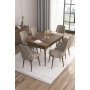 HANAH HOME Set Trpezarijski sto i 6 stolica Are, Bež-braon - slika 1