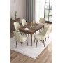 HANAH HOME Set Trpezarijski sto i 6 stolica Are, Krem-braon - slika 1