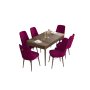 HANAH HOME Set Trpezarijski sto i 6 stolica Are Baroque Damson - slika 2