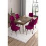 HANAH HOME Set Trpezarijski sto i 6 stolica Are Baroque Damson - slika 1
