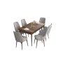 HANAH HOME Set Trpezarijski sto i 6 stolica Are Baroque Grey - slika 2