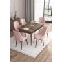 HANAH HOME Set Trpezarijski sto i 6 stolica Are Baroque Pink - slika 1