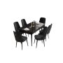 HANAH HOME Set Trpezarijski sto i 6 stolica Are Black Marble Black - slika 2