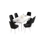 HANAH HOME Set Trpezarijski sto i 6 stolica Are White Black - slika 2
