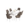 HANAH HOME Set Trpezarijski sto i 6 stolica Are White Cappuccino - slika 2