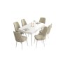 HANAH HOME Set Trpezarijski sto i 6 stolica Are White Cream - slika 2