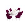 HANAH HOME Set Trpezarijski sto i 6 stolica Are White Damson - slika 2