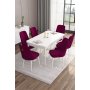 HANAH HOME Set Trpezarijski sto i 6 stolica Are White Damson - slika 1
