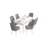 HANAH HOME Set Trpezarijski sto i 6 stolica Are White Grey - slika 2