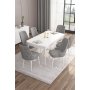 HANAH HOME Set Trpezarijski sto i 6 stolica Are White Grey - slika 1