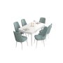 HANAH HOME Set Trpezarijski sto i 6 stolica Are White Sea Green - slika 2