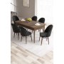 HANAH HOME Set Trpezarijski sto i 6 stolica Roz Baroque Black - slika 1