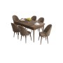 HANAH HOME Set Trpezarijski sto i 6 stolica Roz Baroque Brown - slika 2