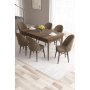 HANAH HOME Set Trpezarijski sto i 6 stolica Roz Baroque Brown - slika 1