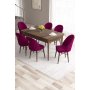 HANAH HOME Set Trpezarijski sto i 6 stolica Roz Baroque Damson - slika 1