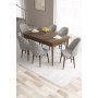 HANAH HOME Set Trpezarijski sto i 6 stolica Roz Baroque Grey - slika 1