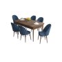HANAH HOME Set Trpezarijski sto i 6 stolica Roz Baroque Navy Blue - slika 2