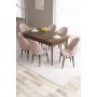 HANAH HOME Set Trpezarijski sto i 6 stolica Roz Baroque Pink - slika 1