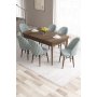 HANAH HOME Set Trpezarijski sto i 6 stolica Roz Baroque Sea Green - slika 1