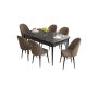 HANAH HOME Set Trpezarijski sto i 6 stolica Roz Black Marble Brown - slika 2