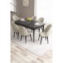 HANAH HOME Set Trpezarijski sto i 6 stolica Roz Black Marble Cream - slika 1