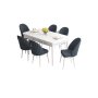 HANAH HOME Set Trpezarijski sto i 6 stolica Roz White Anthracite - slika 2