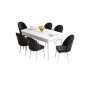 HANAH HOME Set Trpezarijski sto i 6 stolica Roz White Black - slika 2
