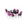 HANAH HOME Set Trpezarijski sto i 6 stolica Zen, Ljubičasto-crni - slika 2