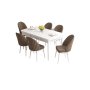 HANAH HOME Set Trpezarijski sto i 6 stolica Roz White Brown - slika 2