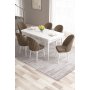 HANAH HOME Set Trpezarijski sto i 6 stolica Roz White Brown - slika 1